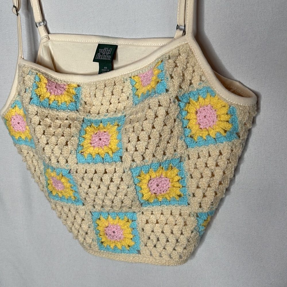 Wild Fable Crocheted Pattern Crop Top. Size XS. - Picture 2 of 6
